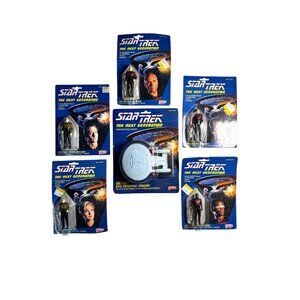 Vintage Star Trek 1988 TNG Galoob Lot of 6 Figures